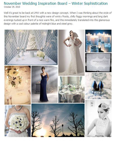 design board Winter Wedding Design Board